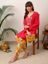Party Wear Handwork Pink with Yellow Dhoti Cord-Set for Women | Trending Cord- Set