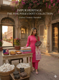 Bright Pink Polka Dot Kurta and Pant Set