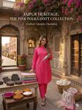 Bright Pink Polka Dot Kurta and Pant Set