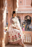 Jaipuri Pure Cotton Pink Anarkali Suit Set