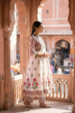 Jaipuri Pure Cotton Pink Anarkali Suit Set