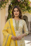 Jaipuri Pure Cotton Anarkali Suit (3-Piece)