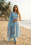 Jaipuri Pure Cotton Blue Suit Set
