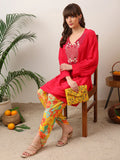 Party Wear Handwork Pink with Yellow Dhoti Cord-Set for Women | Trending Cord- Set