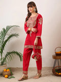 Party Wear Handwork Dark Pink Cord-Set for Women | Trending Cord- Set