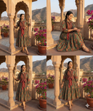 Pure Cotton Jaipuri Floral Print Midi Dress