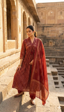 Jaipuri Pure Cotton Anarkali Suit with Dupatta