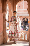 Jaipuri Pure Cotton Pink Anarkali Suit Set