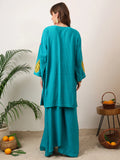 Party Wear Handwork Neon Blue Cord-Set for Women | Trending Cord- Set